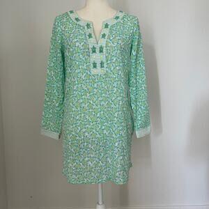 Vineyard Vines Women’s Beaded Turtle Swim Cover Up Tunic Top XS Beach Green